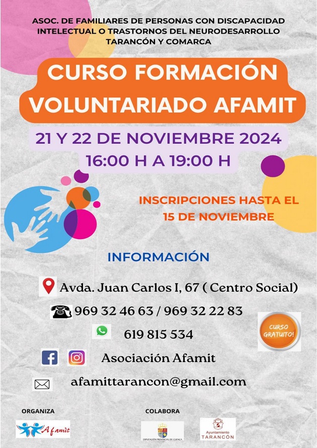 Afamit organiza un curso gratuito de formación para voluntariado en Tarancón