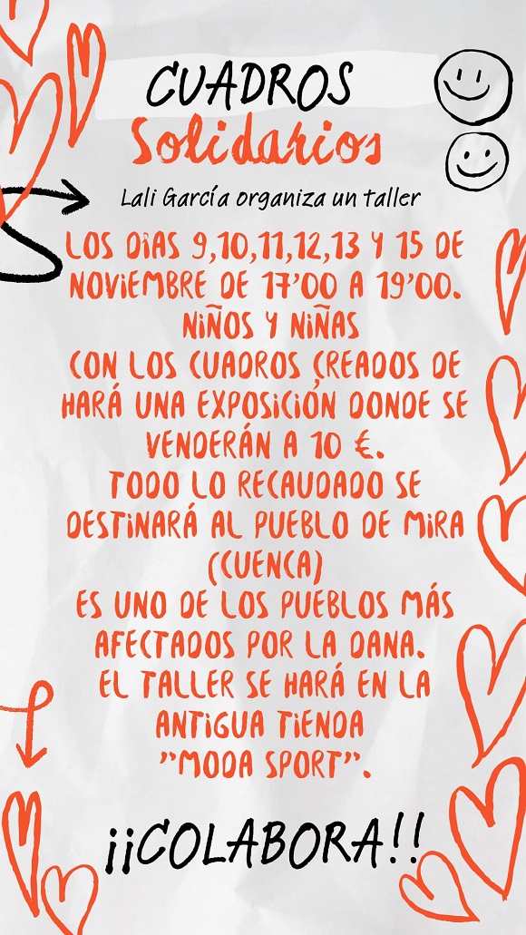 Taller solidario de cuadros en Fuente de Pedro Naharro para ayudar a Mira, uno de los pueblos afectados por la DANA