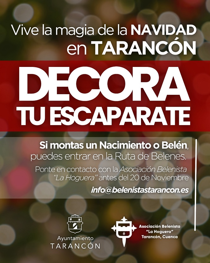 Tarancón se prepara para una Navidad mágica: el Ayuntamiento invita a los comercios a decorar sus escaparates