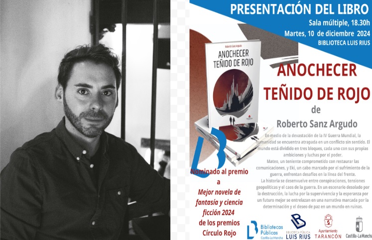 Presentación de la novela «Anochecer teñido de rojo» en Tarancón el próximo 10 de Diciembre
