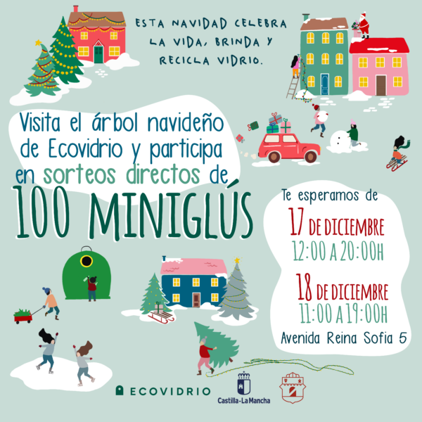 Ecovidrio impulsará el reciclaje de envases de vidrio en Tarancón durante las Navidades con un árbol formado por miniglús