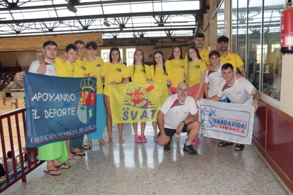 José Luis Sánchez Castaño, subcampeón de España en 60 m arrastre; Isaac Yunta y Alicia Bricio destacan en el Nacional de Salvamento en Elche.