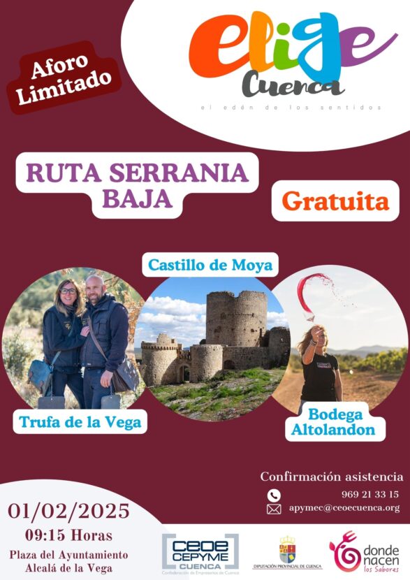 Elige Cuenca celebra el próximo 1 de febrero una ruta por la serranía baja de Cuenca