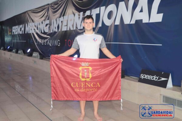 Isaac Yunta Cantarero, socorrista de Guardavidas (Cuenca), bate el Récord de España en 4×50 socorrista con la selección de CLM en la French Meetin