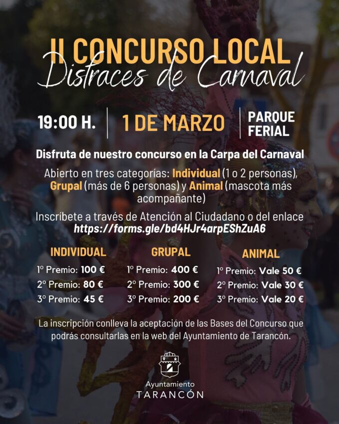 Abierta la convocatoria para el II Concurso de Disfraces de Tarancón