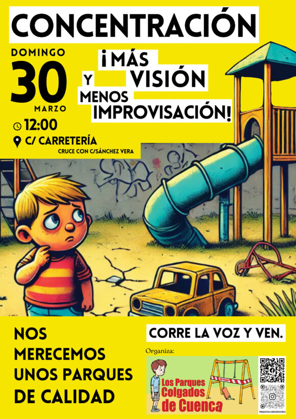 Los Parques Colgados de Cuenca convocan una nueva concentración pidiendo parques infantiles con miras de futuro y bien planificados.
