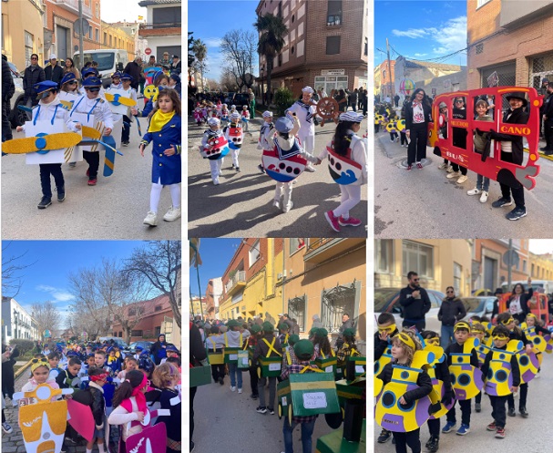 Los escolares de Tarancón llenan de color las calles en los minidesfiles de Carnaval