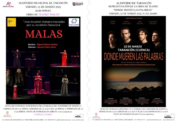 Ya a la venta las entradas para los espectáculos teatrales en el Auditorio de Tarancón