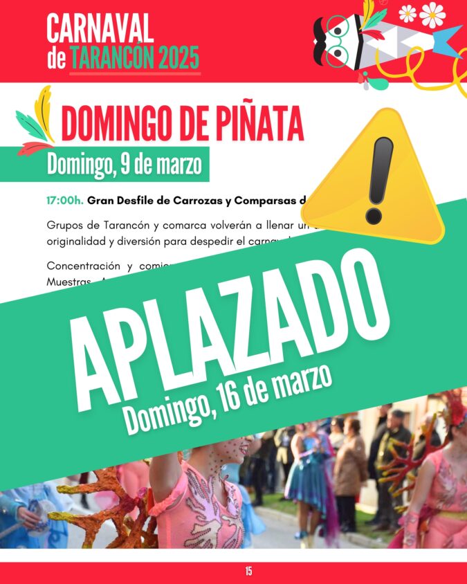 El desfile del Domingo de Piñata en Tarancón se aplaza al 16 de marzo por la meteorología