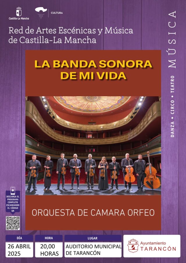 La Orquesta de Cámara Orfeo presenta en Tarancón un concierto con las grandes bandas sonoras del cine