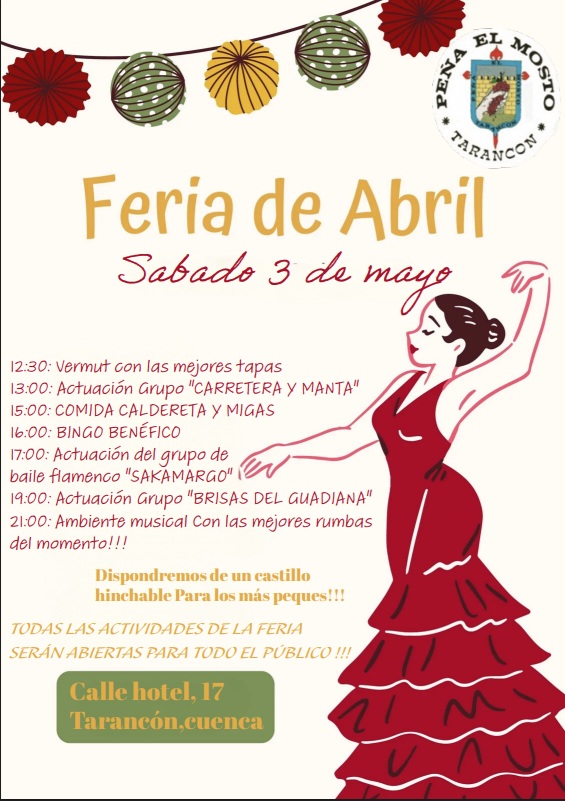 La Peña El Mosto de Tarancón celebra su Feria de Abril el sábado 3 de mayo