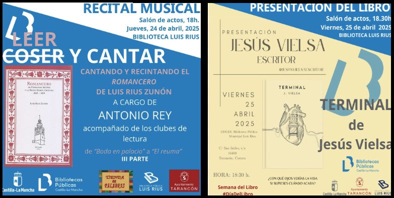 La Semana del Libro continúa en Tarancón con dos nuevas actividades en la Biblioteca Luis Rius