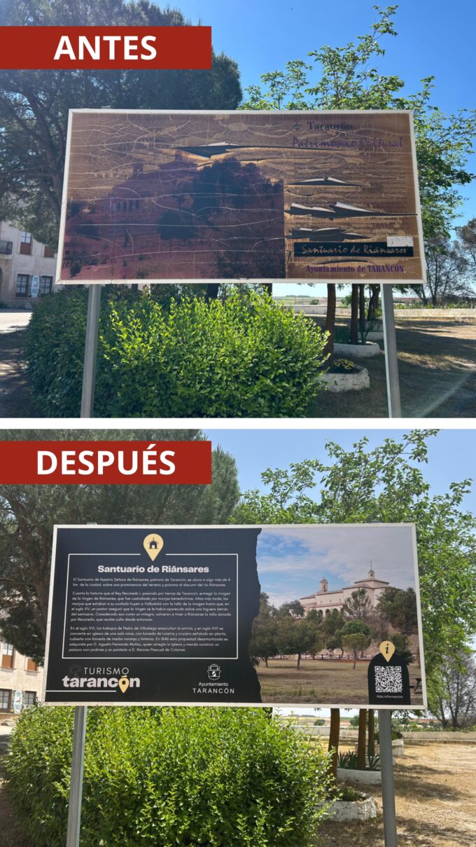 Sustituido el panel informativo en el entorno del Santuario de Ntra. Sra. de Riánsares