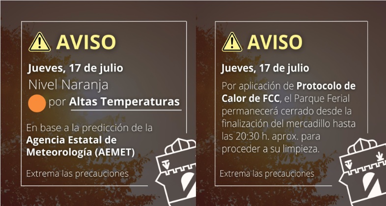 Activado el nivel naranja por altas temperaturas y riesgo de tormentas este jueves en Tarancón