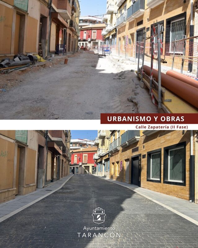 Finalizan las obras de renovación del saneamiento y alcantarillado en la Calle Zapatería de Tarancón