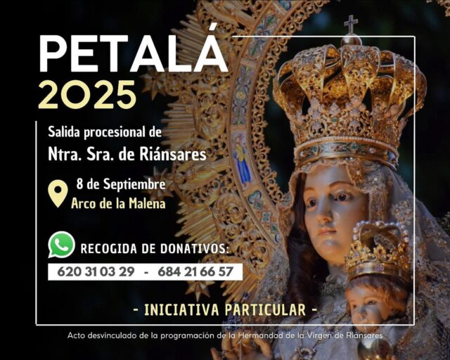 La tradicional petalá a la Virgen de Riánsares volverá a llenar de color y emoción la salida de la procesión el 8 de septiembre