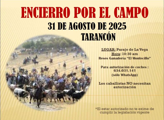 Tarancón se prepara para el gran Encierro Campero del 31 de agosto de 2025