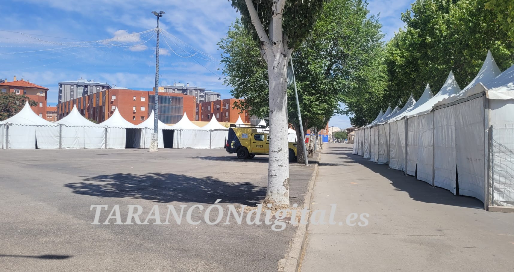 El recinto de carpas de las peñas listo para las Fiestas Patronales de Tarancón