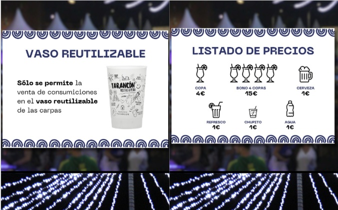 Tarancón apuesta por la sostenibilidad en sus Fiestas con vasos reutilizables en el Recinto de Carpas