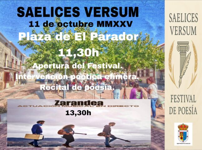 Saelices celebra la VI edición de su Festival de Poesía “Saelices Versum MMXXV” el próximo 11 de octubre