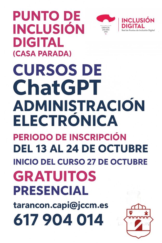 ¡Digitalízate en Tarancón! El Punto de Inclusión Digital Lanza Cursos Gratuitos de ChatGPT y Administración Electrónica