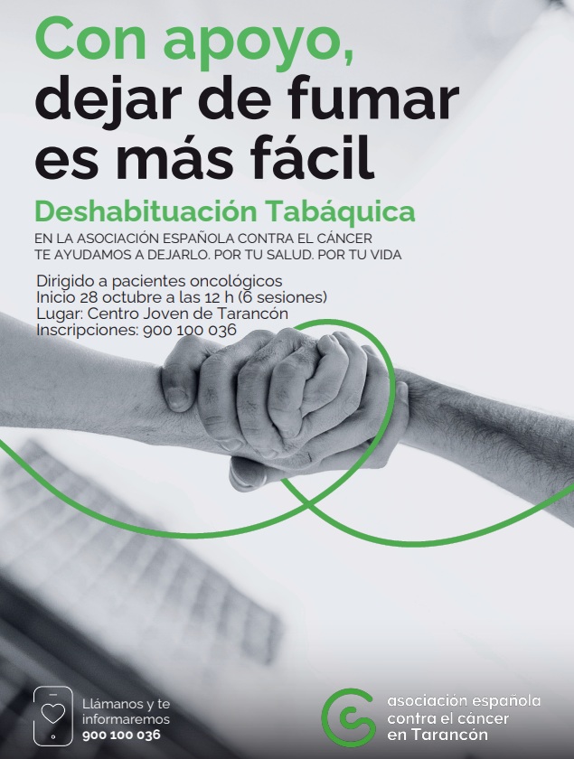 La Asociación Española Contra el Cáncer en Tarancón impulsa un nuevo programa de deshabituación tabáquica para pacientes oncológicos