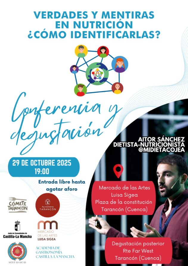 Aitor Sánchez ofrecerá en Tarancón la conferencia “Verdades y mentiras en nutrición: ¿cómo identificarlas?”