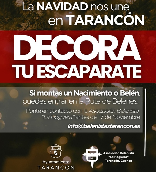 Decora tu escaparate “La Navidad nos une en Tarancón”.