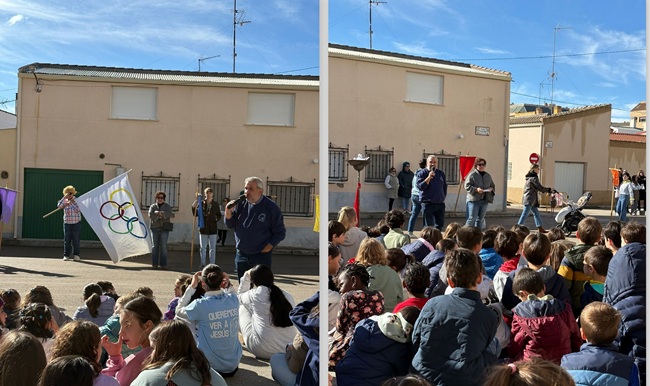 Arranca el curso de la “Olimpiada de la Paz” en Tarancón con buena participación en  la habitual convivencia y el encendido simbólico de el Pebetero.
