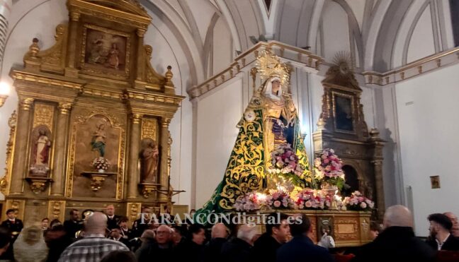 La procesión de la Virgen de la Esperanza de Tarancón se celebró en el interior del convento por la meteorología