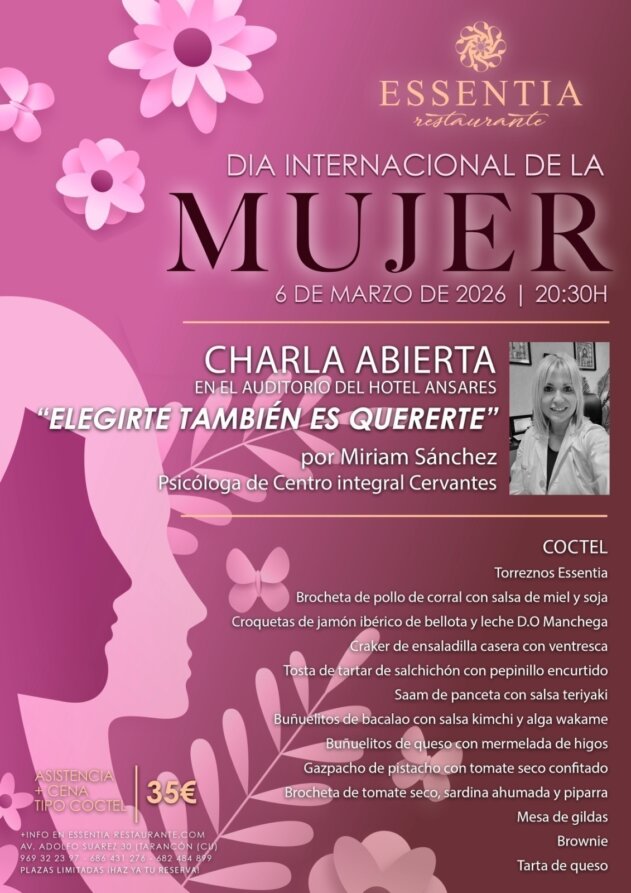 Essentia Restaurante conmemora el Día Internacional de la Mujer con una charla y cena especial en Tarancón