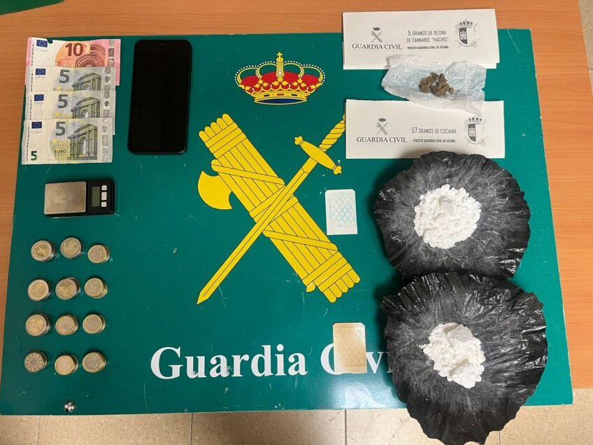 La Guardia Civil detiene en Ocaña (Toledo) a un varón por un delito de tráfico de drogas