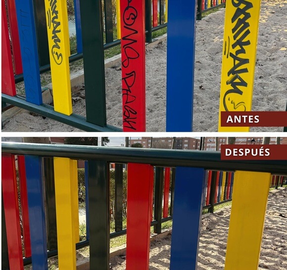 El Ayuntamiento de Tarancón intensifica la limpieza de grafitis y pintadas en distintos espacios públicos