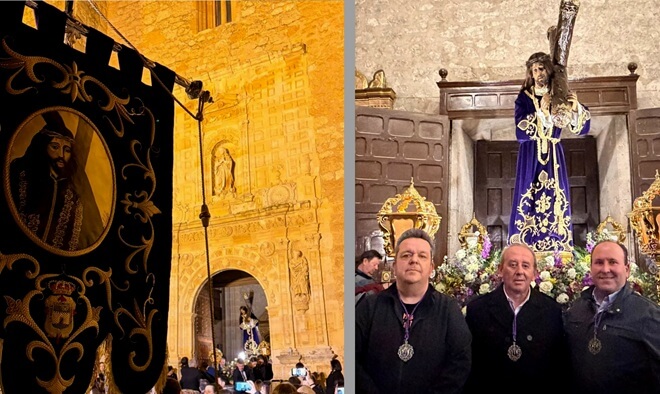 La Hermandad de Nuestro Padre Jesús Nazareno de Tarancón participa en una procesión en Horcajo de Santiago.