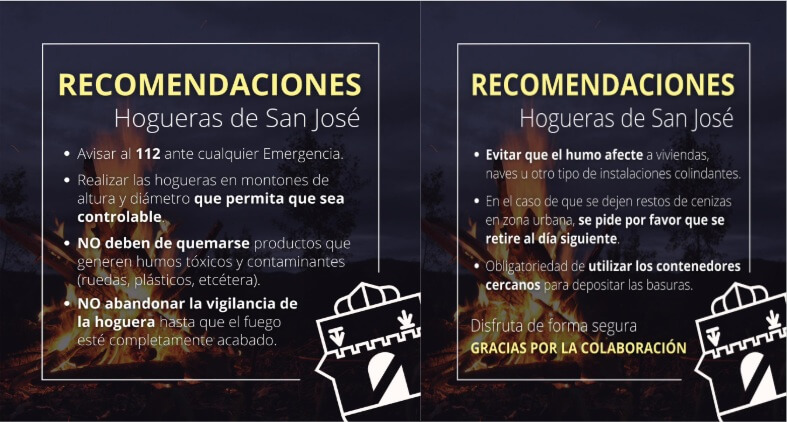 El Ayuntamiento de Tarancón lanza recomendaciones para las hogueras en la víspera de San José