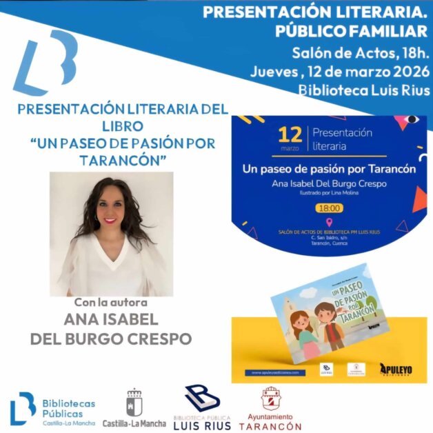 Ana Isabel del Burgo presentará en Tarancón el libro “Un paseo de Pasión por Tarancón”