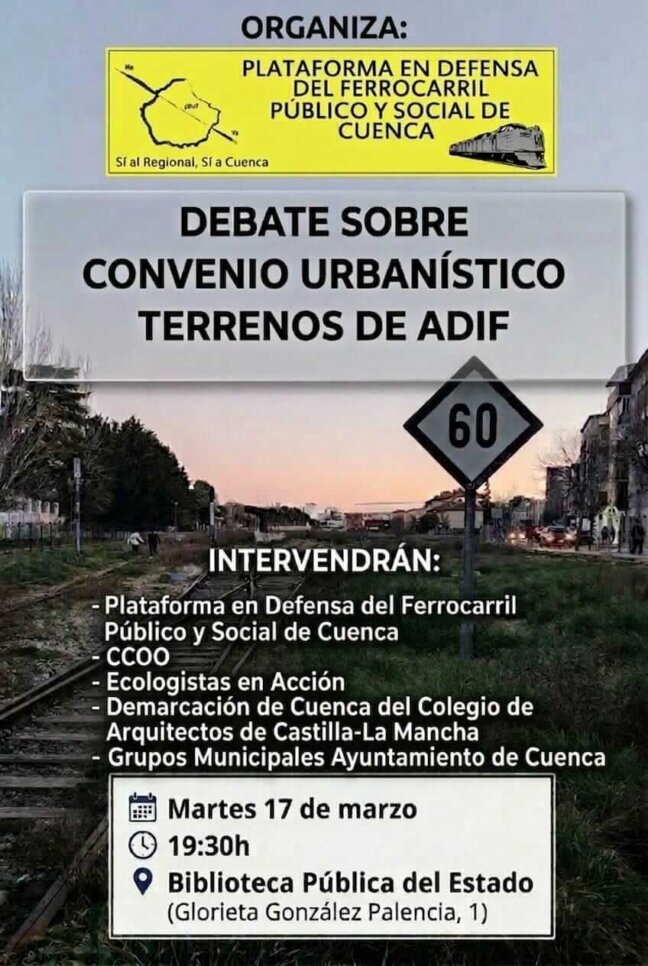 El Partido Comunista rechaza el convenio para los terrenos de ADIF y se suma al debate promovido por la Plataforma.