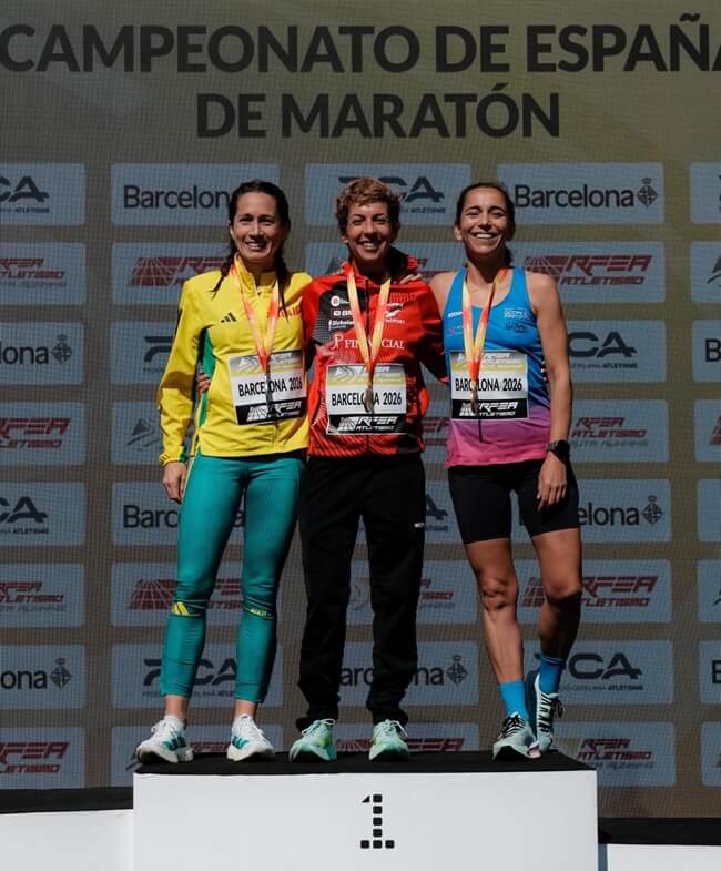 Fabiana Lafuente Pochettino, subcampeona de España Absoluta en Maratón y primera en su categoría F35 en el Campeonato de Barcelona.