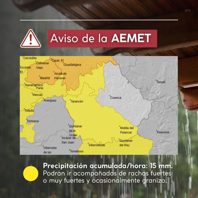 El Gobierno regional activa el METEOCAM en fase de alerta por lluvias y tormentas, en toda Castilla-La Mancha