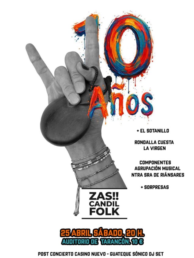 Zas Candil Folk celebra su 10º aniversario con un concierto especial en el Auditorio de Tarancón