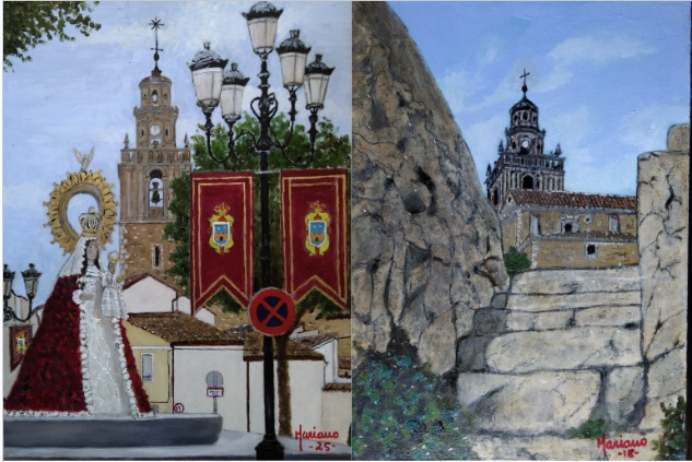 “la Torre como testigo”, exposición de Mariano Collado Párraga para la fiesta de los co patronos San Víctor y San Corona en la sala bajo la parroquia dedicada a los mismos este mes de mayo