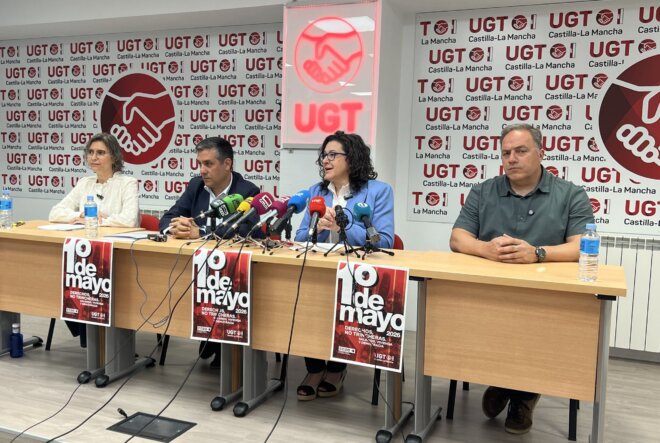 UGT y CCOO llaman a la ciudadanía a salir a las calles de Castilla-La Mancha para exigir en este 1º de Mayo más salarios y derechos y menos trincheras