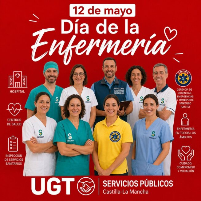 UGT exige aumentar la ratio de profesionales ante la creciente demanda asistencial en Castilla-La Mancha