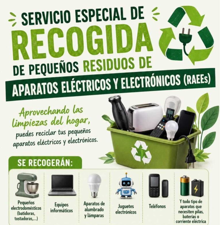 El Ayuntamiento de Tarancón habilitará un servicio especial de recogida de pequeños aparatos eléctricos y electrónicos