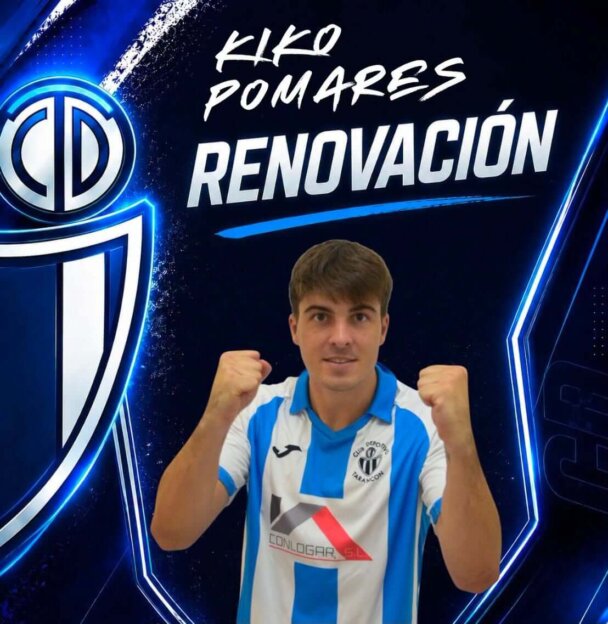 Se hace oficial la primera renovación de la plantilla Kiko Pomares, apuesta y se compromete con los objetivos del equipo blanquiazul