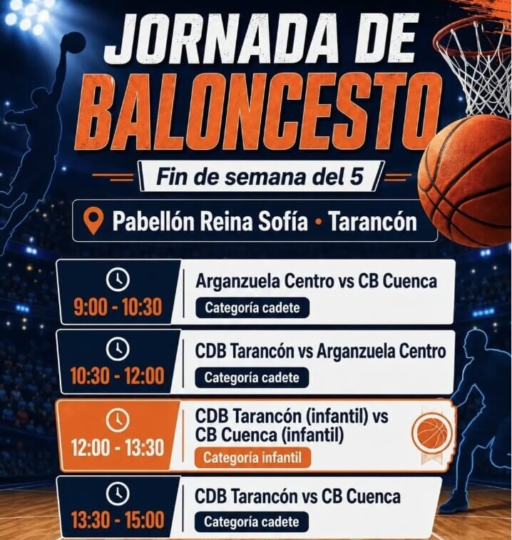 El CDB Tarancón afronta un intenso fin de semana de baloncesto en el Pabellón Reina Sofía